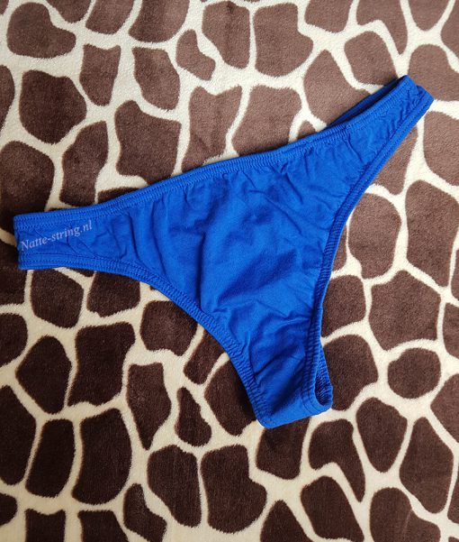 Blauwe katoenen string