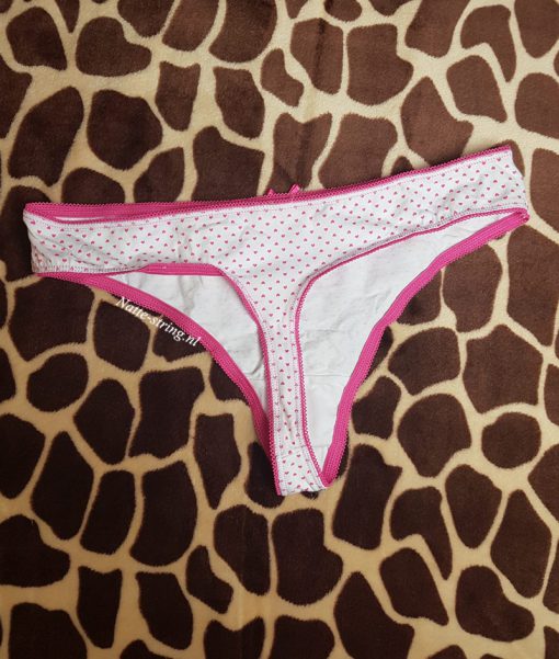 Schattige gedragen wit roze hartjes string - Afbeelding 2