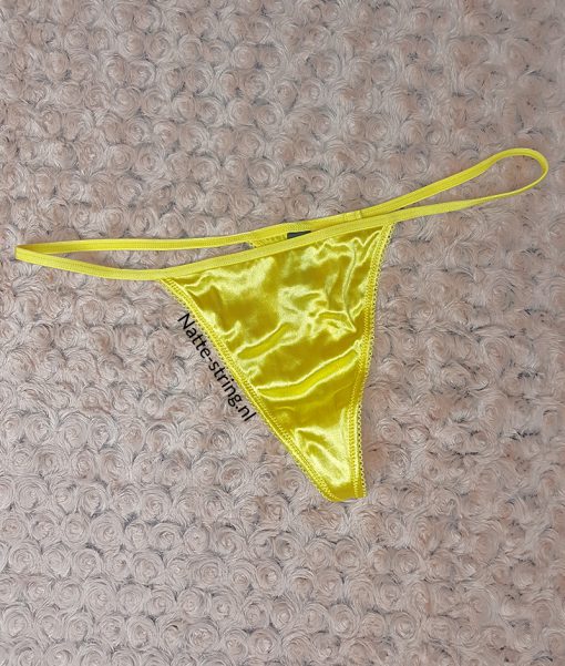 Geile gele satijnen string