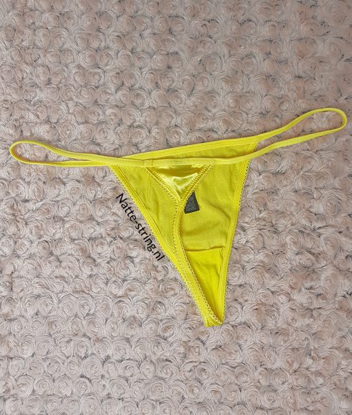 Geile gele satijnen string - Afbeelding 2