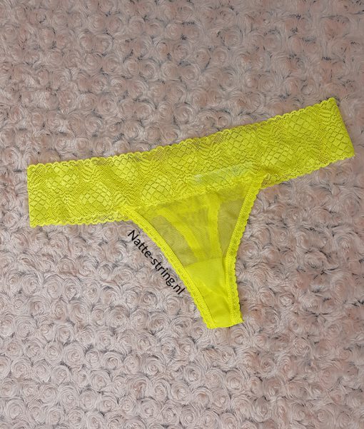 Gele doorkijk string
