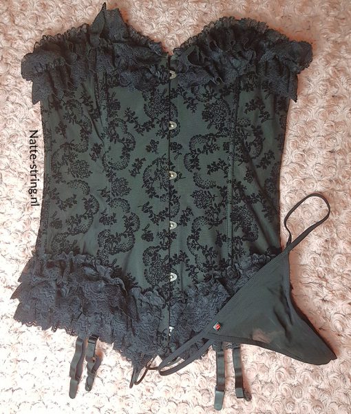 Spannend zwart corset setje