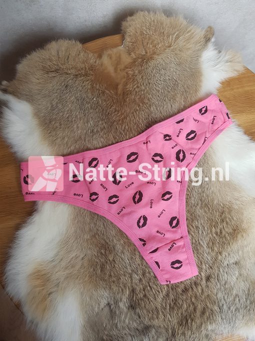 Lichtroze love kiss lips string