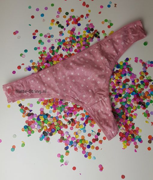 Lekker geil roze stringetje met sterretjes