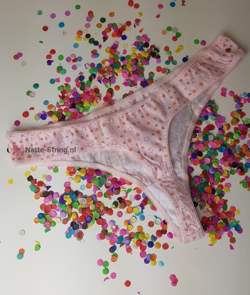 Roze geil gedragen stringetje met sterretjes - Afbeelding 3