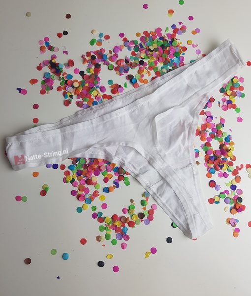 Geile witte gedragen string - Afbeelding 3