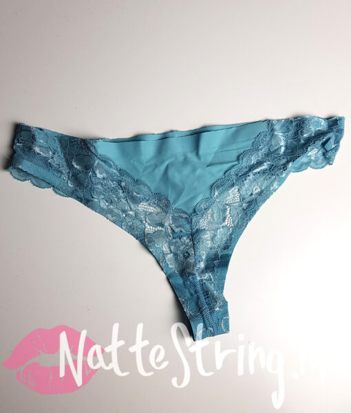 Blauwe gedragen string