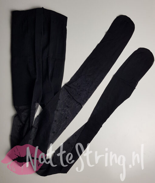 Gedragen panty met stipjesmotief