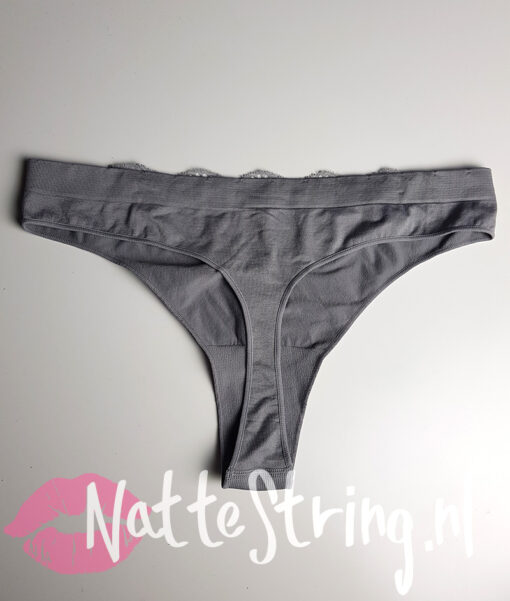 Grijze zachte gedragen string - Afbeelding 4