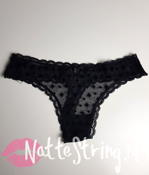 Kerststerren zwarte doorschijnende string