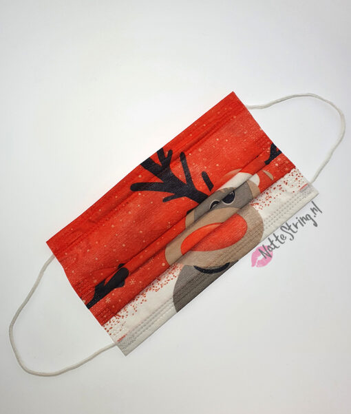 Kerst Mondkapje - Rendier Rood - Afbeelding 4